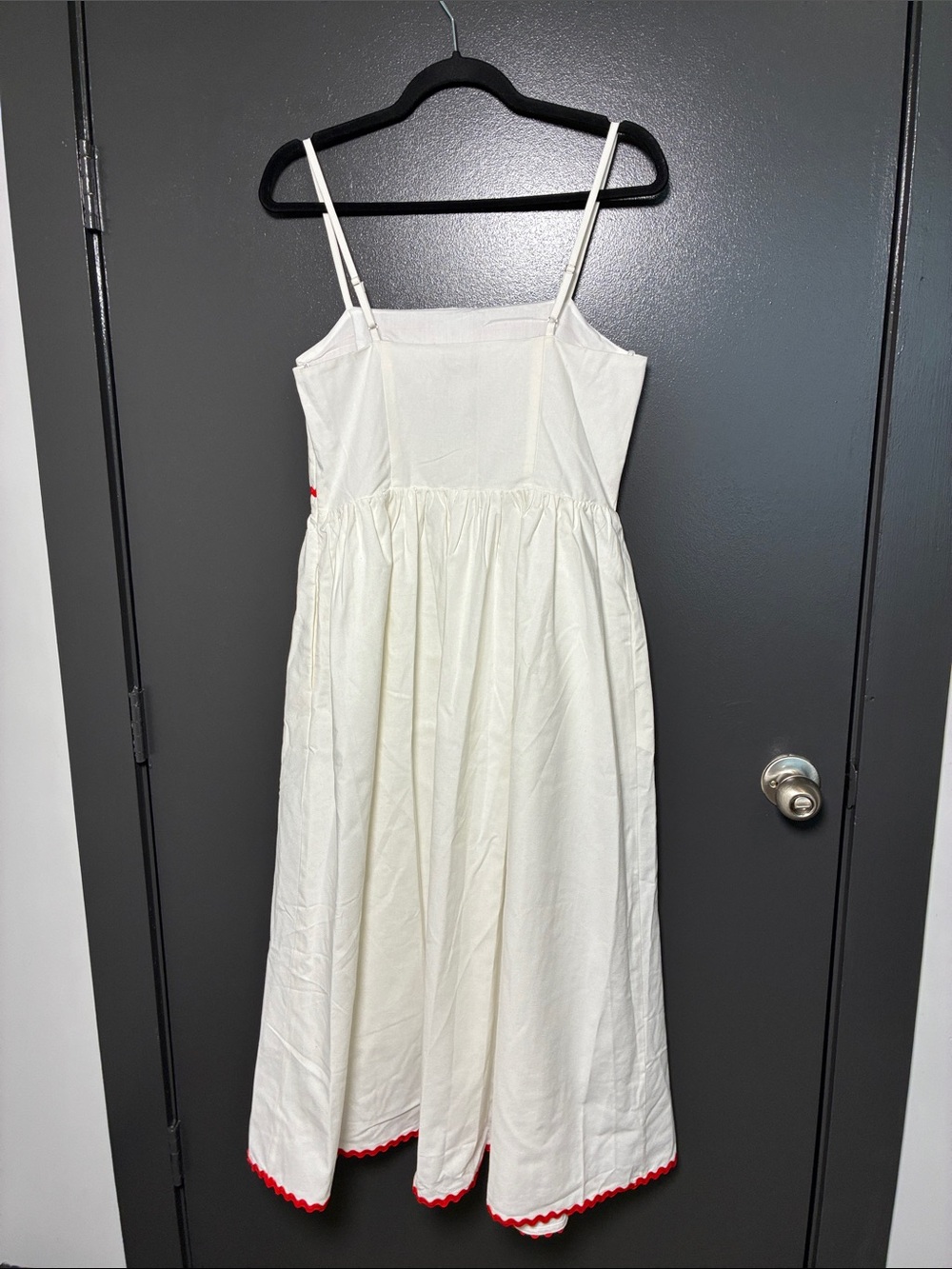 NWT Avara White Contrast Trim Midi Dress Sz S - Picture 7 of 9